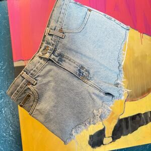 Calvin Klein 90s Denim Jean Short Shorts Size 5 Cut Off USA Light Wash CK Jeans